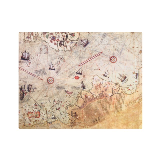 Impresión En Metal piri es un antiguo mapa historia misterio Anta (Anverso)