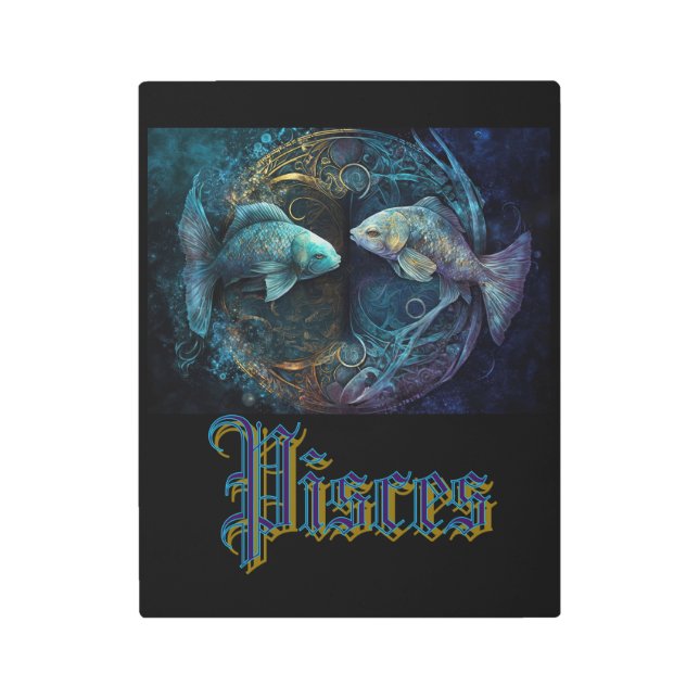 Impresión En Metal Pisces Zodiac (Anverso)
