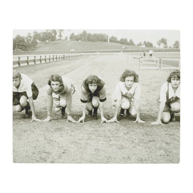 Impresión En Metal Pista de chicas, años 20 (Anverso)