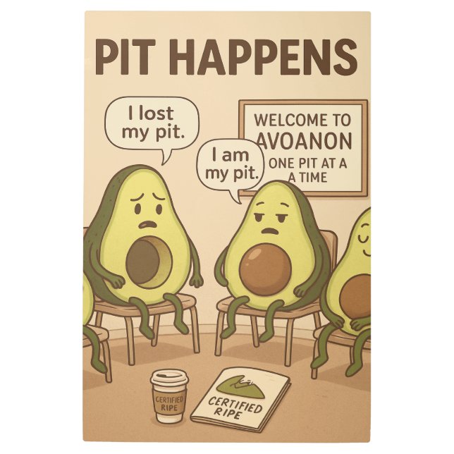 Impresión En Metal Pit Happens (Anverso)