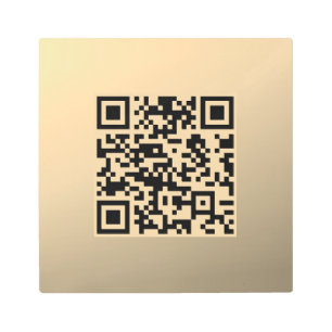 Impresión En Metal Plantilla de código QR editable instantáneamente  