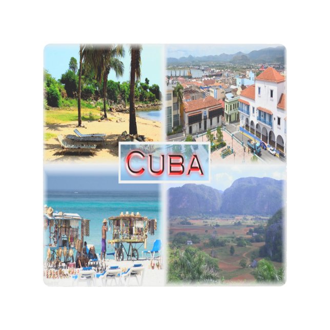 Impresión En Metal Playa CU Varadero - Santiago de Cuba - Vinales (Anverso)