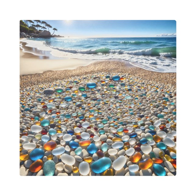 Impresión En Metal Playa de Glasspebbleque 12 (Anverso)
