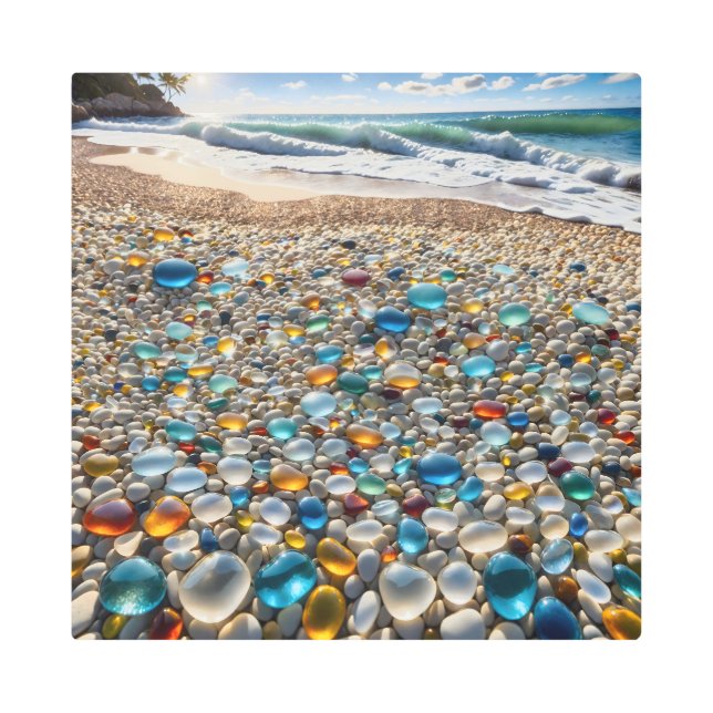 Impresión En Metal Playa de Glasspebbleque 13 (Anverso)