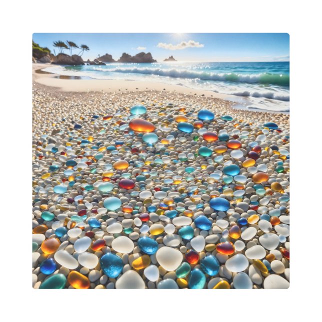 Impresión En Metal Playa de Glasspebbleque 18 (Anverso)