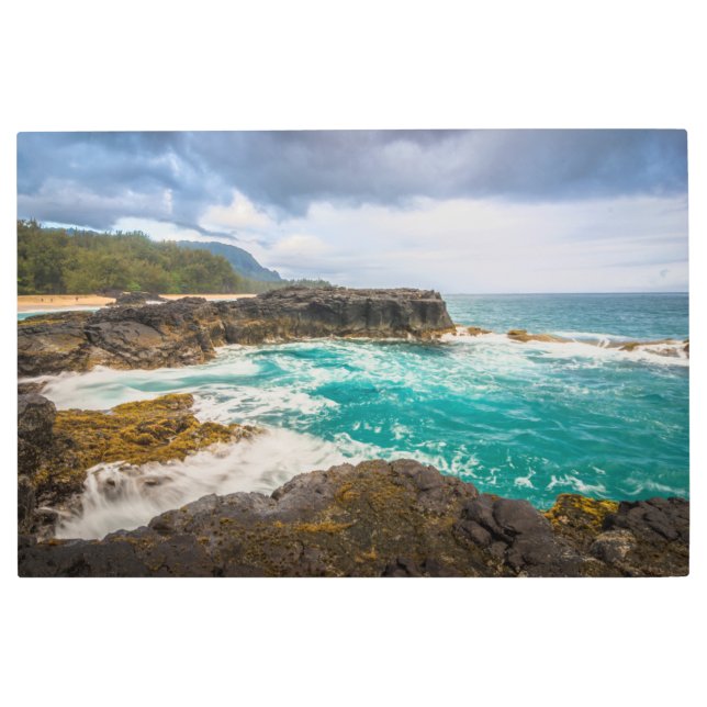 Impresión En Metal Playa Lumaha'i, Kauai, Hawai (Anverso)