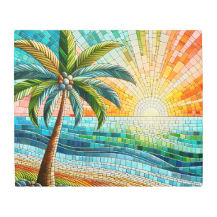 Impresión En Metal Playa tropical musulmana Palm Tree Metalizado