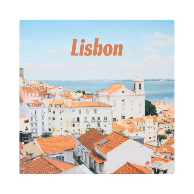 Impresión En Metal Playas atlánticas de Lisboa Portugal Rostro (Anverso)