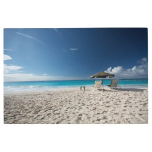 Impresión En Metal Playas tropicales   Sandy Beach, Anguila
