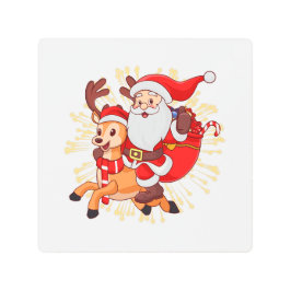 Impresión En Metal **"Playful Santa Claus Design – Fun and Festive Ch