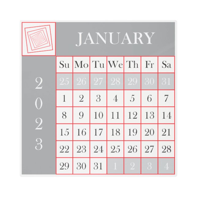 IMPRESIÓN EN METAL PLAZA CALENDARIA 2023 DE ENERO (Anverso)