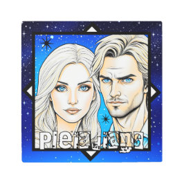 Impresión En Metal Pléyadianos Extra Terrestrials Race con Estrellas