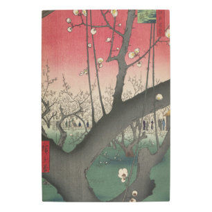 Impresión En Metal Plum Estate Japonés Edo Woodblock Plum