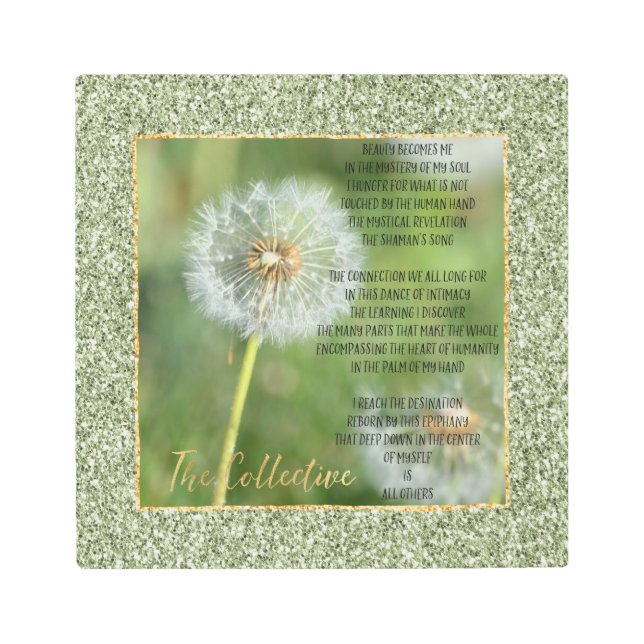 Impresión En Metal Poema colectivo (escrito por mí)     (Anverso)