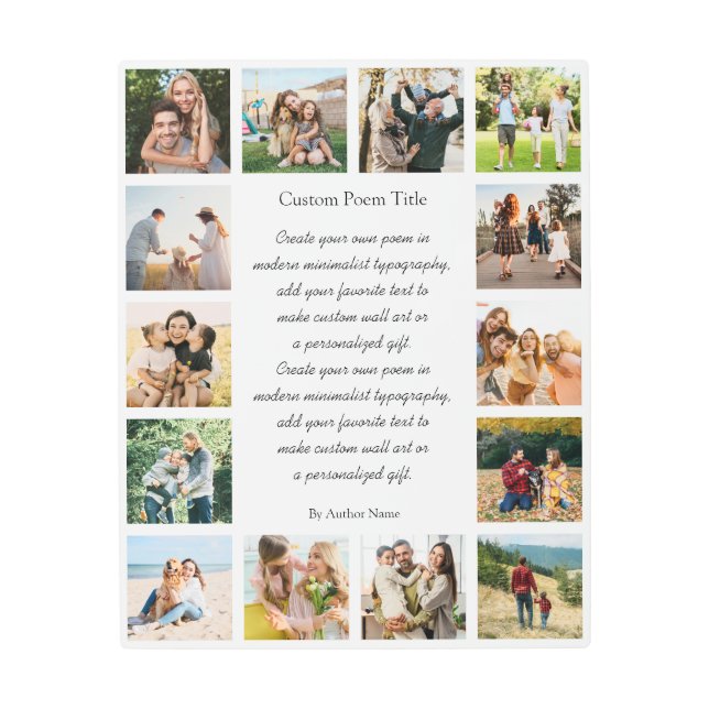 Impresión En Metal Poema de Collage de fotos personalizado 14 (Anverso)