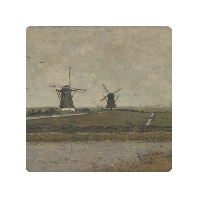 Impresión En Metal Polder con molinos cerca de Overschie (Anverso)
