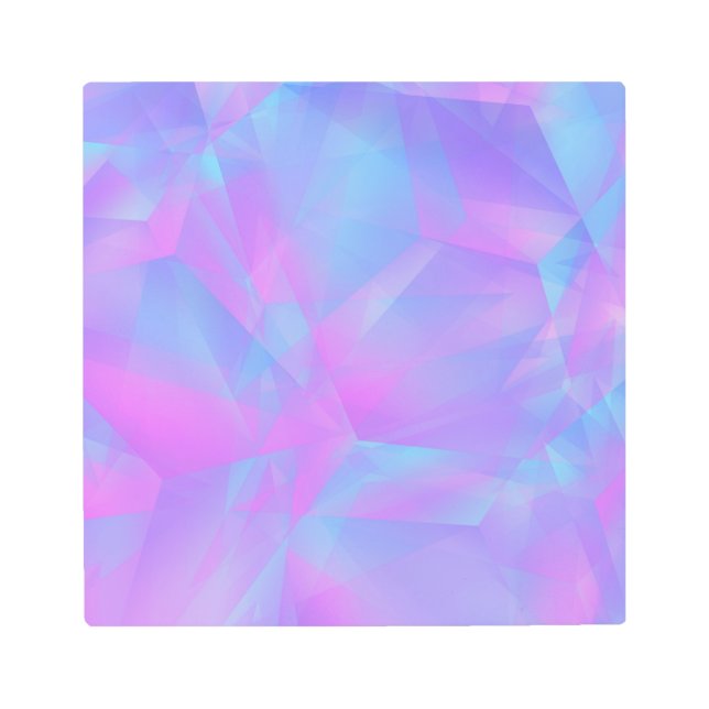 Impresión En Metal Polígonos en capas Púrpura Azul Rosa (Anverso)