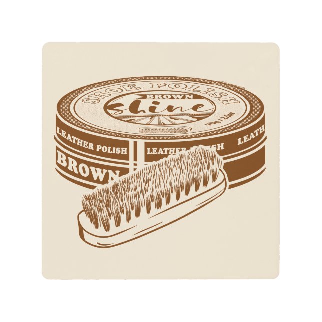 Impresión En Metal Pollo de calzado marrón (Anverso)