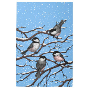 Impresión En Metal Pollos en invierno