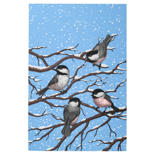 Impresión En Metal Pollos en invierno (Anverso)