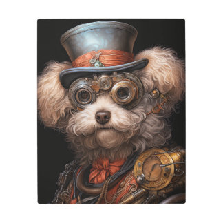 IMPRESIÓN EN METAL POODLE STEAMPUNK