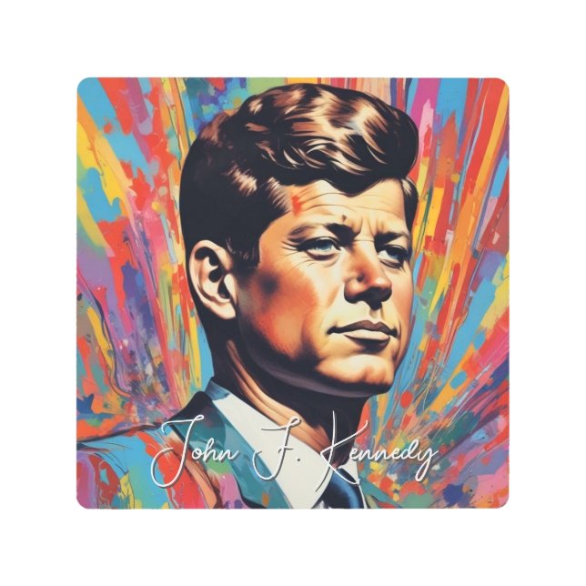 Impresión En Metal Pop Art Jack JFK John F. Kennedy (Anverso)