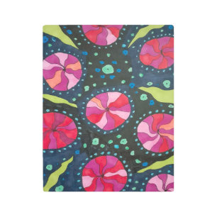 Impresión En Metal Pop cósmico rosa y azul