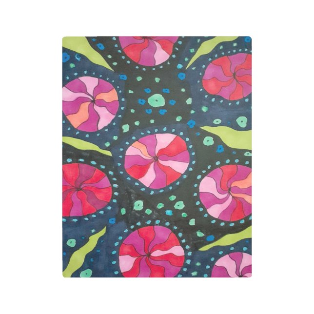 Impresión En Metal Pop cósmico rosa y azul (Anverso)