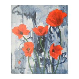 Impresión En Metal Poppies en el Día de la Lluvia