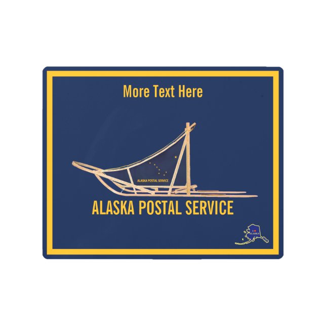 Impresión En Metal Portadora postal de Alaska Dog Sled (Anverso)