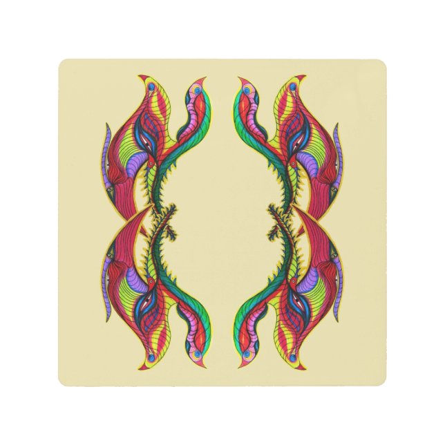 Impresión En Metal Portal de aves abstractas moderno (Anverso)