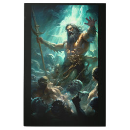 Impresión En Metal Poseidon Battling Zombie Mermen