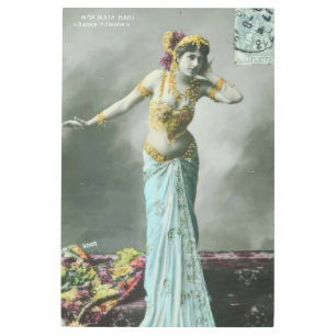 Impresión En Metal Postcarta de Vintage Mata Hari