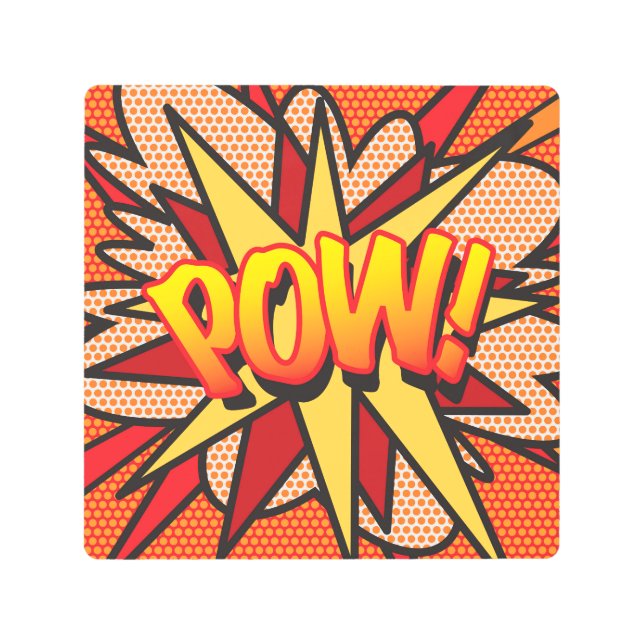 Impresión En Metal POW Fun Retro Libro De Historietas Pop Art (Anverso)
