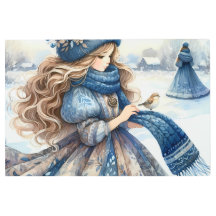 Princesa de fantasía de invierno en tierra de cuen