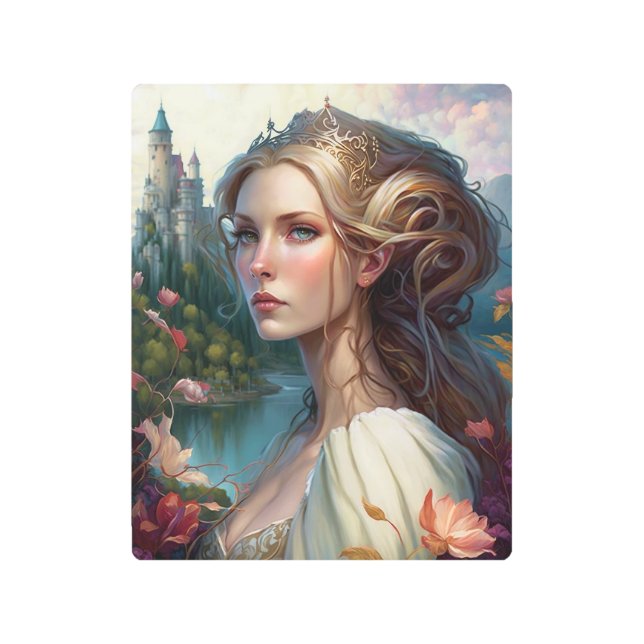 Impresión En Metal Princess Castle Fantasy Art (Anverso)