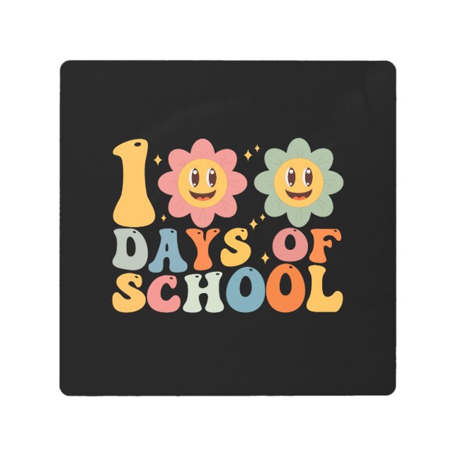 Impresión En Metal Profesores Retro Groovy 100 días 0f (Anverso)