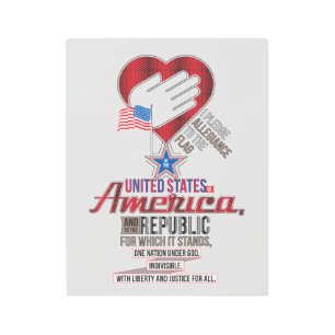 Impresión En Metal Promesa de Lealtad de los Estados Unidos