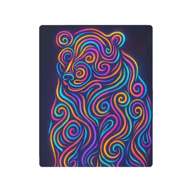 Impresión En Metal Psychedelic Bear Metal Print (Anverso)