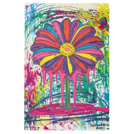 Impresión En Metal psychedelic flower dripping in paint 