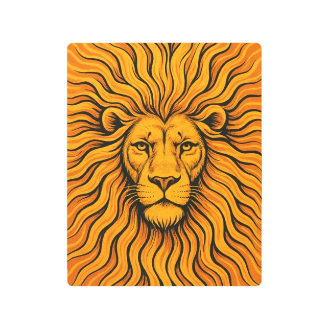 Impresión En Metal Psychedelic Lion Metal Print (Anverso)