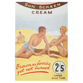 Impresión En Metal Publicidad de Sun Cream Vintage en la playa de ver