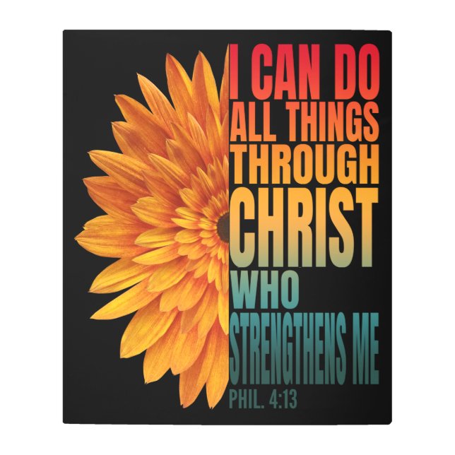 Impresión En Metal puedo hacer todas las cosas a través de cristiano  (Anverso)