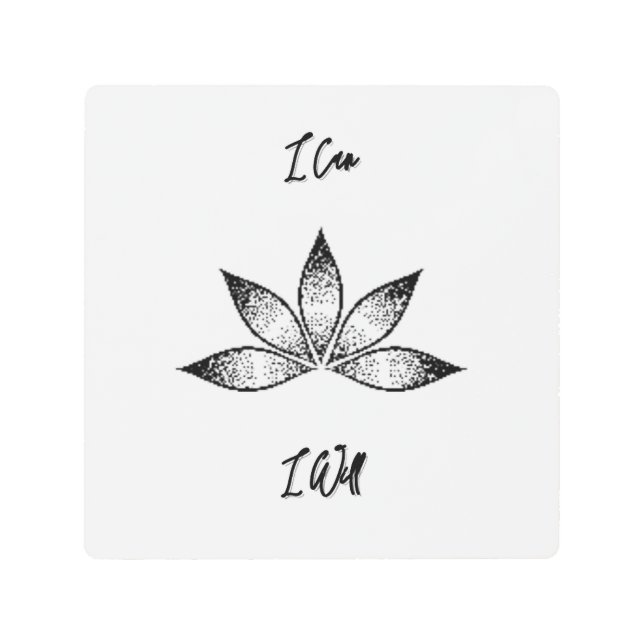 Impresión En Metal Puedo Inspirador Determinación Lotus (Anverso)