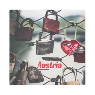 Impresión En Metal Puente de los Bloques de Amor de Austria Salzburgo