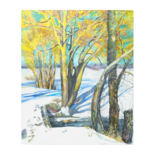 Impresión En Metal Puente en invierno Watercoling