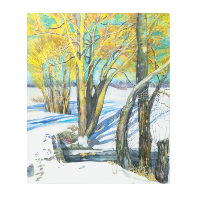 Impresión En Metal Puente en invierno Watercoling (Anverso)