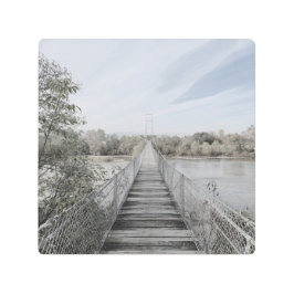 Impresión En Metal Puente suspendido sobre el río