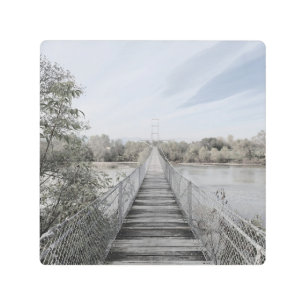 Impresión En Metal Puente suspendido sobre el río