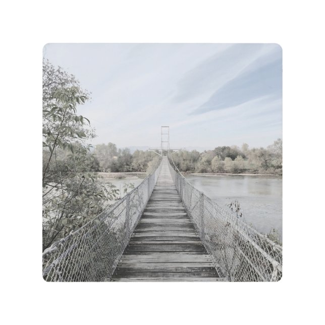 Impresión En Metal Puente suspendido sobre el río (Anverso)
